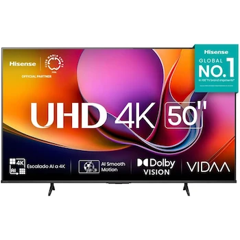 Imagen alusiva al producto Televisión Hisense Smart TV 4K UHD de 50 Pulgadas Modelo 50A65NV Color Negro