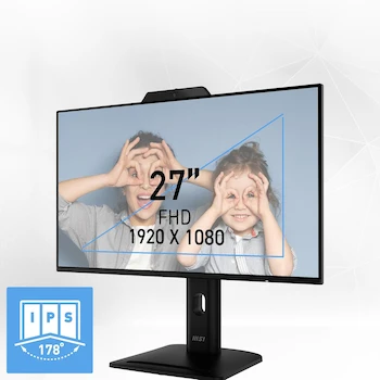 Imagen 2 de MSI Pro MP272PMG Monitor de Computadora IPS de 24 Pulgadas FHD 1920x1080 con Cámara Web