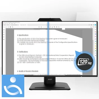 Imagen 3 de MSI Pro MP272PMG Monitor de Computadora IPS de 24 Pulgadas FHD 1920x1080 con Cámara Web