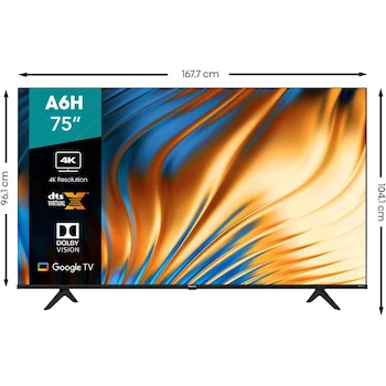 Imagen 4 de Hisense 75A6H 75-Inch Class A6 Series LED 4K UHD Smart Google TV
