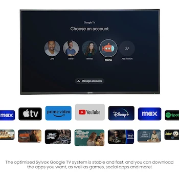 Imagen 3 de SYLVox OT43B1KHGB Televisión Inteligente para Exteriores 43 Pulgadas Google TV