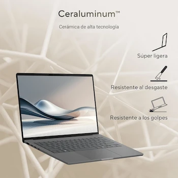 Imagen 3 de ASUS Zenbook A14 14" OLED Laptop Snapdragon X Elite X1E-78-100 16GB RAM 512GB SSD FHD IR Camera Backlit Spanish Keyboard with Sleeve
