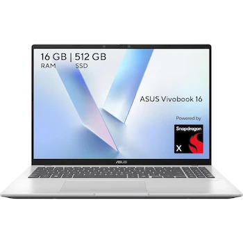 Imagen de referencia para ASUS Vivobook 16 X1607QA Quiet Blue Copilot+ PC Qualcomm Snapdragon X1 16GB RAM 512GB SSD Laptop