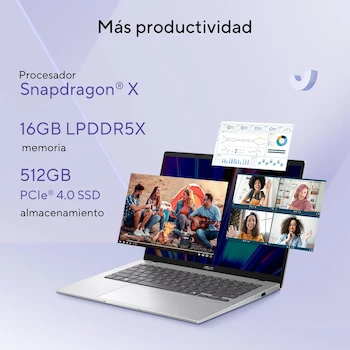 Imagen 5 de ASUS Vivobook 16 X1607QA Quiet Blue Copilot+ PC Qualcomm Snapdragon X1 16GB RAM 512GB SSD Laptop