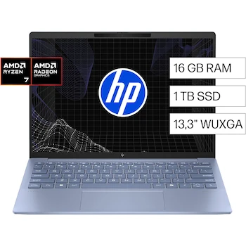 Imagen 2 de HP Pavilion Aero 13-bg0000la Laptop con AMD Ryzen 7, 16GB RAM, 1TB SSD, Pantalla 13" WUXGA 1920x1200, Windows 11 Home, Teclado en Español, Garantía México, Color Azul Celeste