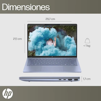 Imagen 4 de HP Pavilion Aero 13-bg0000la Laptop con AMD Ryzen 7, 16GB RAM, 1TB SSD, Pantalla 13" WUXGA 1920x1200, Windows 11 Home, Teclado en Español, Garantía México, Color Azul Celeste