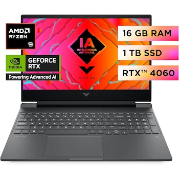 Imagen 2 de HP Victus 15-fb3004la Laptop Gaming 15.6" Plateado Mica AMD Ryzen 9 16GB RAM 1TB SSD NVIDIA GeForce RTX 4060 8GB Windows 11 Home Teclado Español Garantía México + Game Pass
