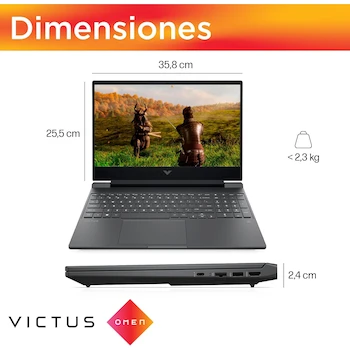 Imagen 4 de HP Victus 15-fb3004la Laptop Gaming 15.6" Plateado Mica AMD Ryzen 9 16GB RAM 1TB SSD NVIDIA GeForce RTX 4060 8GB Windows 11 Home Teclado Español Garantía México + Game Pass