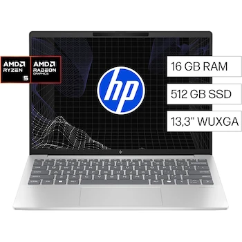 Imagen 2 de HP Pavilion Aero 13-bg0002la Laptop con AMD Ryzen 5 8640U, 16 GB RAM, 512 GB SSD, Pantalla 13.3" WUXGA, Windows 11 Home, Teclado en Español, Color Plateado Natural, Garantía México