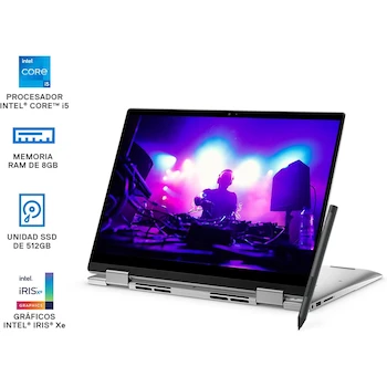 Imagen 2 de Dell Inspiron 14 7430 2-in-1 Convertible Laptop Platinum Silver 14" FHD Touchscreen Intel Core i5-1335U 8GB LPDDR5 RAM 512GB SSD Windows 11 Home