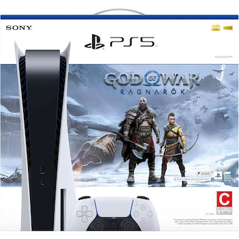 Imagen 1 de Consola Sony PlayStation 5 Estándar Edition Blanca con Unidad de Disco 825GB + Juego God of War Ragnarök
