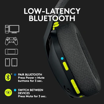 Imagen 3 de Logitech G435 LIGHTSPEED Audífonos Inalámbricos Gaming Bluetooth On-Ear - Negro