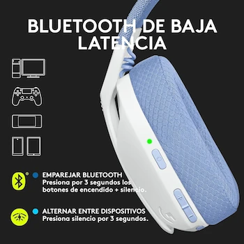 Imagen 3 de Logitech G435 LIGHTSPEED Audífonos Inalámbricos Gaming Bluetooth Blanco