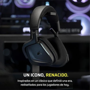 Imagen 2 de Corsair Void v2 Auriculares Inalámbricos para Juegos con Bluetooth para PC, PS5, PS4, Switch y Móvil - Carbono