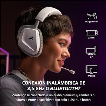 Imagen 4 de Corsair Void v2 Auriculares Inalámbricos Gaming Bluetooth Blanco