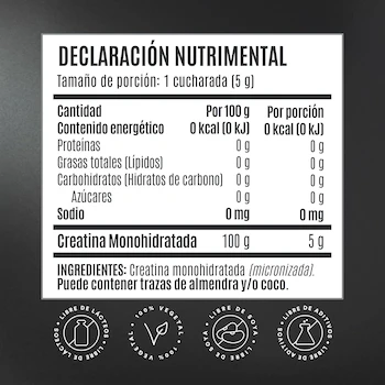 Imagen 2 de BIRDMAN Creatina Monohidratada En Polvo Sin Sabor 450g - 90 Servicios