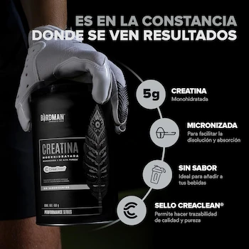Imagen 5 de BIRDMAN Creatina Monohidratada En Polvo Sin Sabor 450g - 90 Servicios