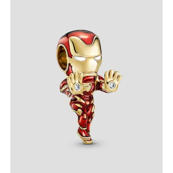 Imagen de referencia para Pandora Charm Colgante Iron Man The Avengers Marvel Mujer Modelo 760268C01 Plata Esterlina Esmalte Rojo Amarillo Cristal Amarillo Circonitas Transparentes