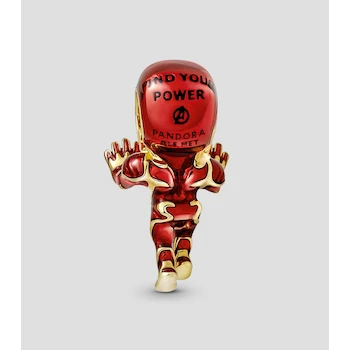 Imagen 3 de Pandora Charm Colgante Iron Man The Avengers Marvel Mujer Modelo 760268C01 Plata Esterlina Esmalte Rojo Amarillo Cristal Amarillo Circonitas Transparentes
