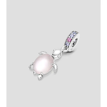 Imagen 5 de Pandora Charm Plata de Ley 925 Tortuga Marina con Cristal de Murano Azul Modelo 798939C02 Mujer