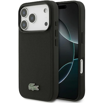 Imagen alusiva al producto CG Mobile Lacoste Petit Pique Lacue Logo Compatible con MagSafe Funda para iPhone 17 Pro Negro
