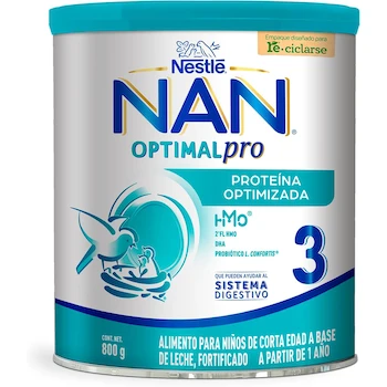 Imagen de referencia para Nestlé Baby Me NAN Optipro 3 Fórmula Infantil, 800 g, 1 Unidad