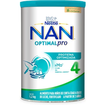 Imagen de referencia para NAN 4 Fórmula en Polvo para Bebé Optimal Pro Alimento para Niños a Base de Leche Fórmula de Crecimiento Lata 1.2kg