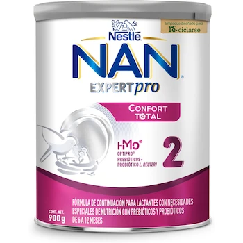 Imagen de referencia para NAN Expert Pro Confort Total 2 Fórmula de Continuación para Lactantes de 6 a 12 Meses Lata 900 g