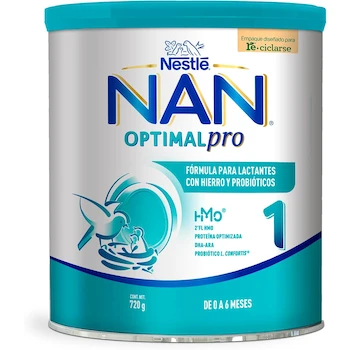 Imagen de referencia para NAN Optimal Pro 1 Fórmula Infantil para Bebés de 0 a 6 Meses Lata 720 g