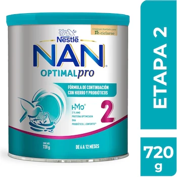 Imagen 4 de Fórmula para Lactantes NAN 2 Optimal Pro de 6 a 12 Meses Lata 720g
