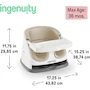 Miniatura de Ingenuity Baby Base 2-in-1 Asiento Elevador y de Piso para Bebé con Bandeja, Color Gris Pizarra