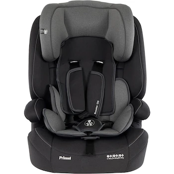 Imagen de referencia para Silla de Carro para Bebé PRINSEL Booster 1 2 3 Gris/Negro de 9 Meses a 4 Años con Respaldo Removible