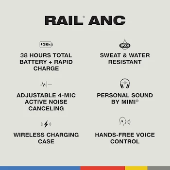 Imagen 4 de Skullcandy Rail ANC Auriculares In-Ear Inalámbricos con Cancelación de Ruido - Negro