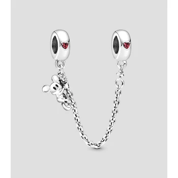 Imagen de referencia para Pandora Cadena de Seguridad Mickey Plata Esterlina .925 con Cristales Rojos Modelo 797173CZR para Mujer