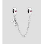 Miniatura de Pandora Cadena de Seguridad Mickey Plata Esterlina .925 con Cristales Rojos Modelo 797173CZR para Mujer