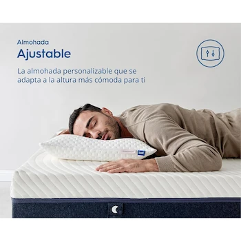 Imagen 2 de Luuna Almohada Ajustable Firme con Espuma de Memoria Estándar 64 x 46 cm Relleno 100% Memory Foam Triturado Funda Lavable Hecho en México