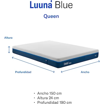 Imagen 2 de Luuna Blue Colchón Queen Size Memory Foam en Caja