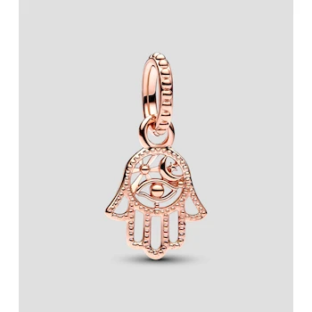 Imagen de referencia para Pandora Moments Mano de Fátima Opal Charm 789144C00 Plata Esterlina S925 con Baño de Oro Rosa 14K
