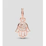 Miniatura de Pandora Moments Mano de Fátima Opal Charm 789144C00 Plata Esterlina S925 con Baño de Oro Rosa 14K