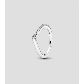 Imagen 2 de Pandora Anillo Timeless Pavé Wishbone Plata de Ley 925 Circonitas Cúbicas Transparentes Talla 52 Modelo 192389C01