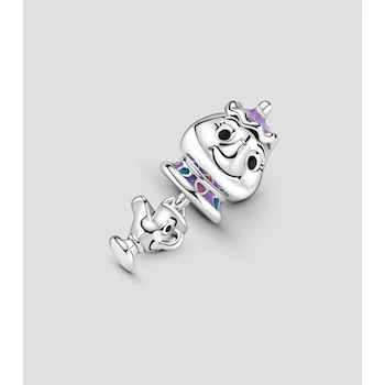 Imagen 5 de Pandora Charm Disney La Bella y la Bestia Sra. Potts y Chip en Plata Sterling 925 Esmalte Blanco y Negro 799015C01