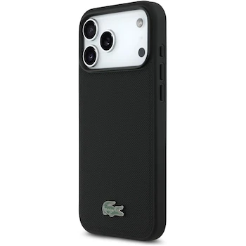 Imagen 2 de CG Mobile Lacoste Petit Piqué Lacre Logo Funda Compatible con MagSafe para iPhone 17 Pro Max Negro