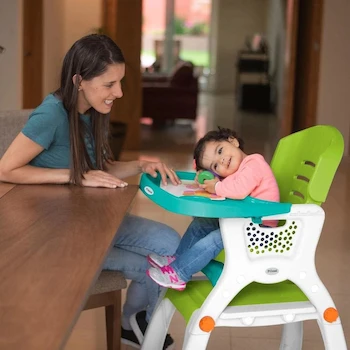 Imagen 2 de PRINSEL Caddy 2 en 1 Sillita Alta Infantil Convertible a Escritorio Verde, De 6 Meses a 3 Años