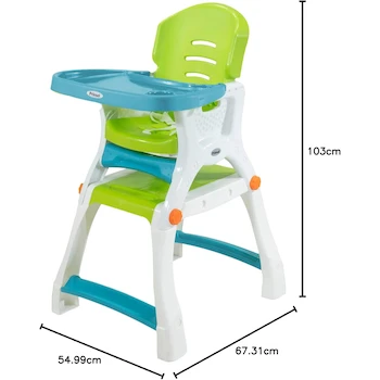 Imagen 3 de PRINSEL Caddy 2 en 1 Sillita Alta Infantil Convertible a Escritorio Verde, De 6 Meses a 3 Años