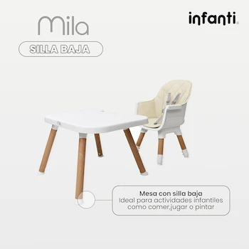 Imagen 5 de INFANTI Silla Alta para Bebé 3 en 1 Mila Beige Convertible de 6 Meses a 25 kg