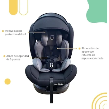 Imagen 3 de Autoasiento para Bebé Kinderkraft XPEDITION 2 Gris y Negro 0-36 kg Rotación 360° ISOFIX