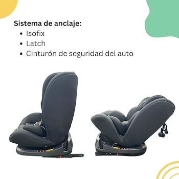 Imagen 4 de Autoasiento para Bebé Kinderkraft XPEDITION 2 Gris y Negro 0-36 kg Rotación 360° ISOFIX