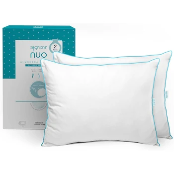 Imagen de referencia para Sognare Nuo Pack de 2 Almohadas Tamaño Estándar Semi Firme con Relleno de Microfibras de Gel Hipoalergénicas y Lavables