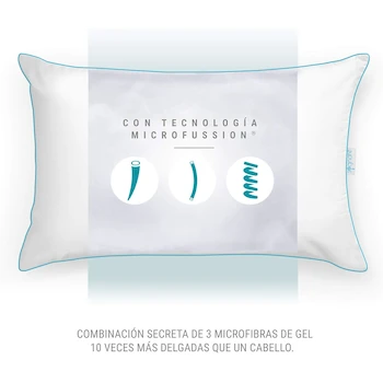 Imagen 5 de Sognare Nuo Pack de 2 Almohadas Tamaño Estándar Semi Firme con Relleno de Microfibras de Gel Hipoalergénicas y Lavables