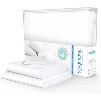 Imagen alusiva al producto Sognare Juego de Sábanas Softy Matrimonial Blanco Lisas 4 Piezas